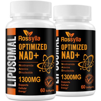 Rossylla 1300 MG Liposomal NAD+ Supplement | Highest Absorption | Purest NAD Supplemet to Boost NAD+ Effetively | Boosting NAD+ Supplement for Aging Defese, Cellular Energy, Longevity | 120 Count