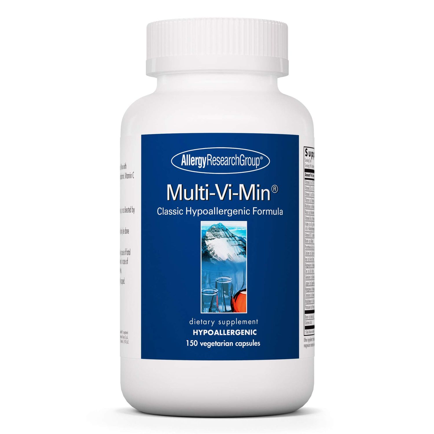 Allergy Research Group Multi-Vi-Min Supplement - Multivitamin for Men &amp; Women, with Iron, Daily Vitamins, for Adults, High Potency, Bioavailable, Vegetarian Capsules - 150 Count