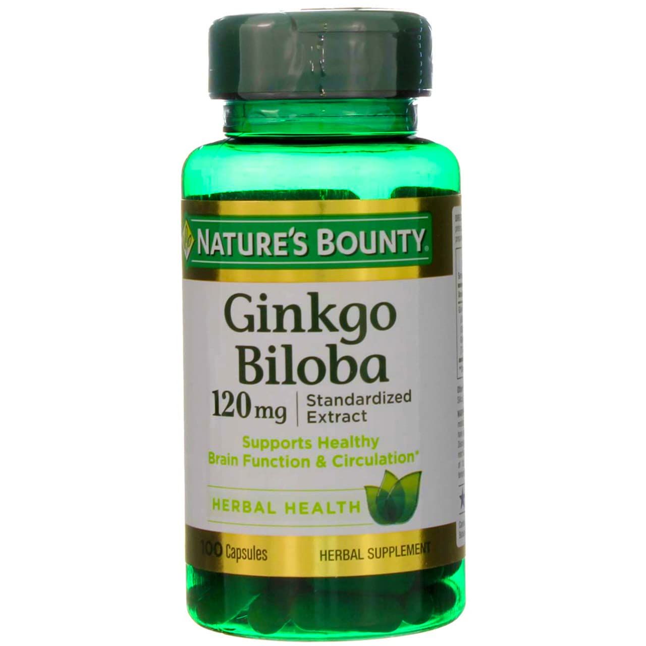 Nature&#39;s Bounty Ginkgo Biloba 120 mg 100 ea (Pack of 4)