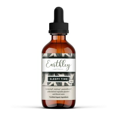 Earthley Wellness, Sleepy Time Herbal Extract, Promote Restful Sleep and Peaceful Nights, Formulated with Organic Catnip Leaf, Skullcap &amp; Passionflower (1oz)