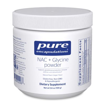 Pure Encapsulations NAC + Glycine Powder - Immune Support, Detox Cleanse &amp; Glutathione Production* - Conditionally Essential Amino Acids - Gluten Free &amp; Non-GMO - 5.6 oz