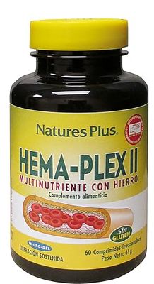 Natures Plus Hema-Plex Iron - 60 Mixed Berry Chewables - 85 mg Elemental Iron - Total Blood Health - with Vitamin C &amp; Bioflavonoids - Non-GMO, Vegan &amp; Gluten Free - 20 Servings