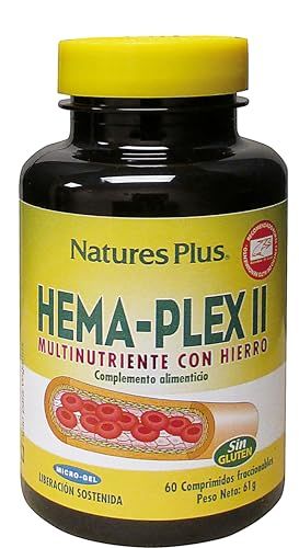 Natures Plus Hema-Plex Iron - 60 Mixed Berry Chewables - 85 mg Elemental Iron - Total Blood Health - with Vitamin C &amp; Bioflavonoids - Non-GMO, Vegan &amp; Gluten Free - 20 Servings