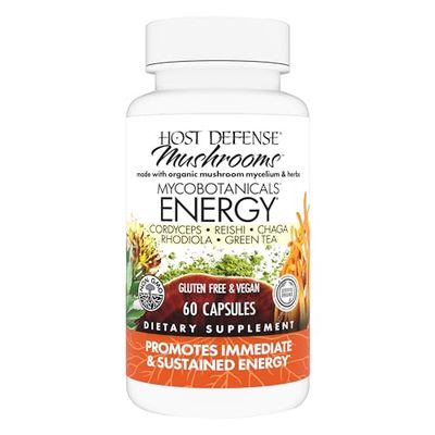 Host Defense MycoBotanicals Energy* Capsules - Energy &amp; Respiratory Support Supplement - Herbal Green Tea Capsules - Respiratory Supplement with Cordyceps, Reishi &amp; Chaga - 60 Capsules (30 Servings)*