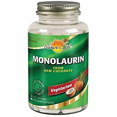 Nature&#39;s Life Monolaurin Capsules, 1000 mg | Vegetarian | Support for Healthy Immune Function &amp; Digestion | Optimal Wellness Benefits | 90 ct