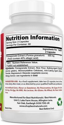 Best Naturals Pomegranate Extract 250 mg 120 Capsules