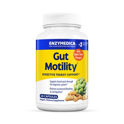 Enzymedica, Gut Motility, Promotes Regular, Healthy Bowel Movements, Reduces Occasional Bloating &amp; Constipation, 30 Count