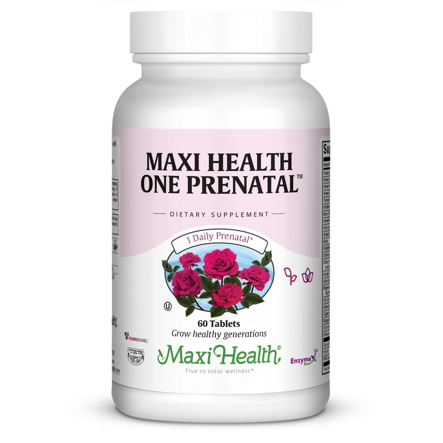 Maxi Health One Prenatal - Womens Prenatal Vitamins with Iron - Enhanced Absorption &amp; Bioavailability - Daily Multivitamin for Women - Multi Vitamin &amp; Mineral Supplement for Adults - 60 Capsules