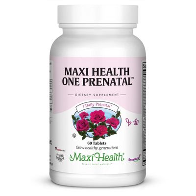 Maxi Health One Prenatal - Womens Prenatal Vitamins with Iron - Enhanced Absorption &amp; Bioavailability - Daily Multivitamin for Women - Multi Vitamin &amp; Mineral Supplement for Adults - 60 Capsules