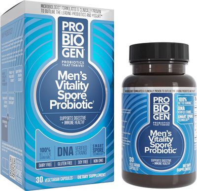 Probiogen Mens Vitality Probiotic: Smart Spore Technology, DNA Verified, 100X Better Survivability, 30 Count