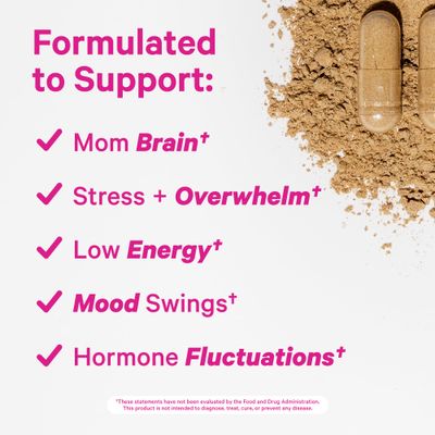 Pink Stork Postpartum Mood Support - Postnatal Hormone Balance for Women - Breastfeeding Friendly - Stress & Cognitive Support, New Mom Essentials - Ashwagandha, Chamomile, & Vitamin D, 60 Capsules
