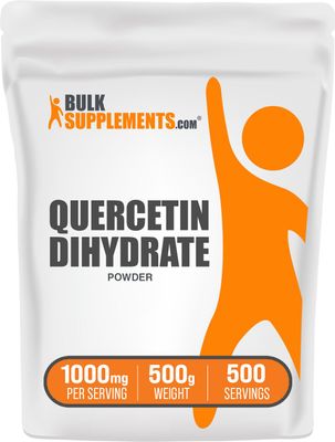 BulkSupplements.com Quercetin Dihydrate Powder - Quercetin Supplements, Quercetin 1000mg - Antioxidants Source, Vegan &amp; Gluten Free, 1000mg per Serving, 500g (1.1 lbs) (Pack of 1)