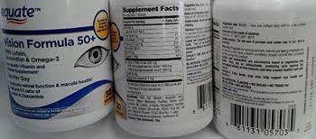 Equate Vision Formula 50+ Lutein, Zeaxanthin &amp; Omega-3, 300 Softgels