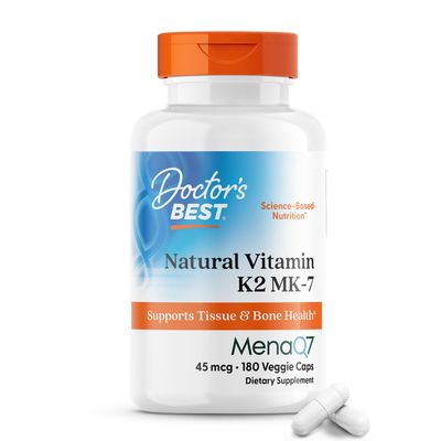 Doctor&#39;s Best Natural Vitamin K2 Mk-7 Capsule , Supports Bone Health &amp; Soft Tissue Elasticity, 180 Ct