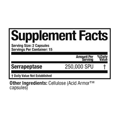 Arthur Andrew Medical, Serretia, Serrapeptase Formula for Muscle and Sinus Support, 30 Capsules