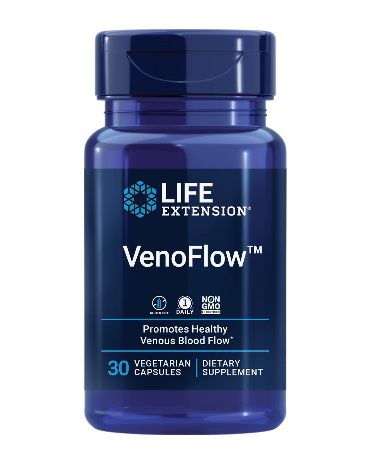 Life Extension VenoFlow - French Maritime Pine Bark and Soy Natto Extract Supplement for Healthy Blood Flow Circulation and Vascular Health - Gluten-Free, Non-GMO, Vegetarian - 30 Capsules