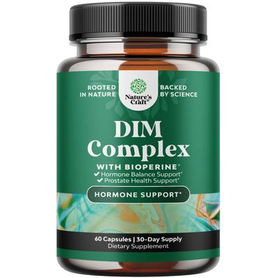 Extra Strength Diindolylmethane DIM Supplement - DIM Complex Men and Womens Hormone Balance Supplement with DIM SGS and Calcium D-Glucarate - Herbal DIM Supplement for Men and Women 30 Servings
