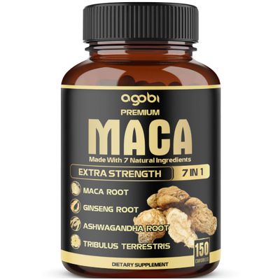 7in1 Premium Maca Root Capsules - with Ashwagandha, Ginseng, Tribulus, Shilajit, Shatavari &amp; Black Pepper - Natural Energy, Performance &amp; Mood Support - 150 Counts for 5 Months