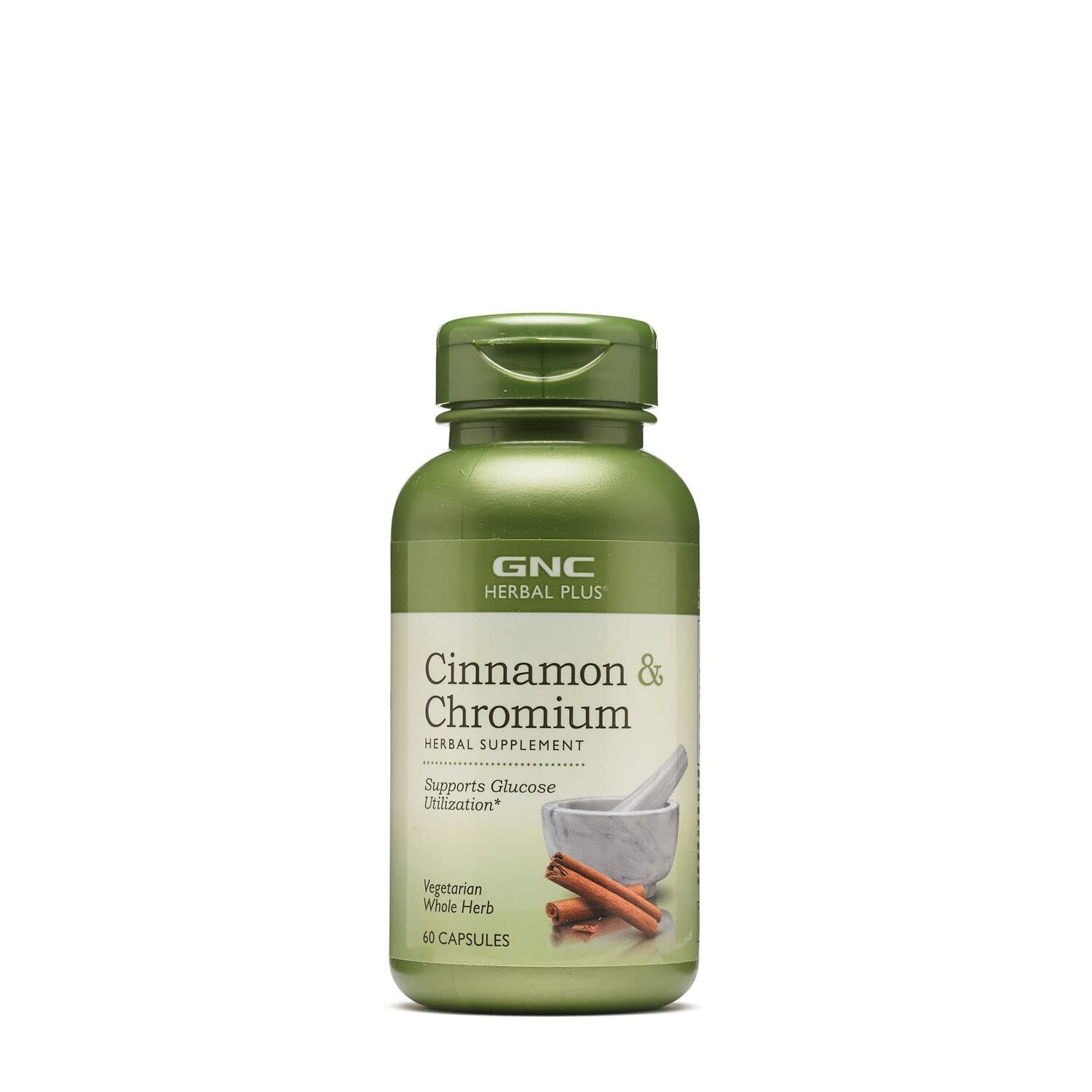 GNC Herbal Plus Cinnamon &amp; Chromium, 60 Capsules, Supports Glucose Utilization