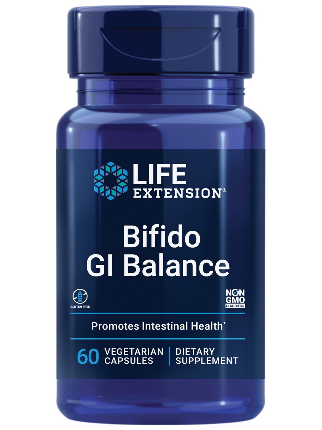 Life Extension Bifido GI Balance, probiotics, Bifidobacterium longum BB536 (2 Billion CFU), Support Healthy Gut &amp; Digestive Health, Gluten-Free, Non-GMO, Vegetarian, 60 Capsules