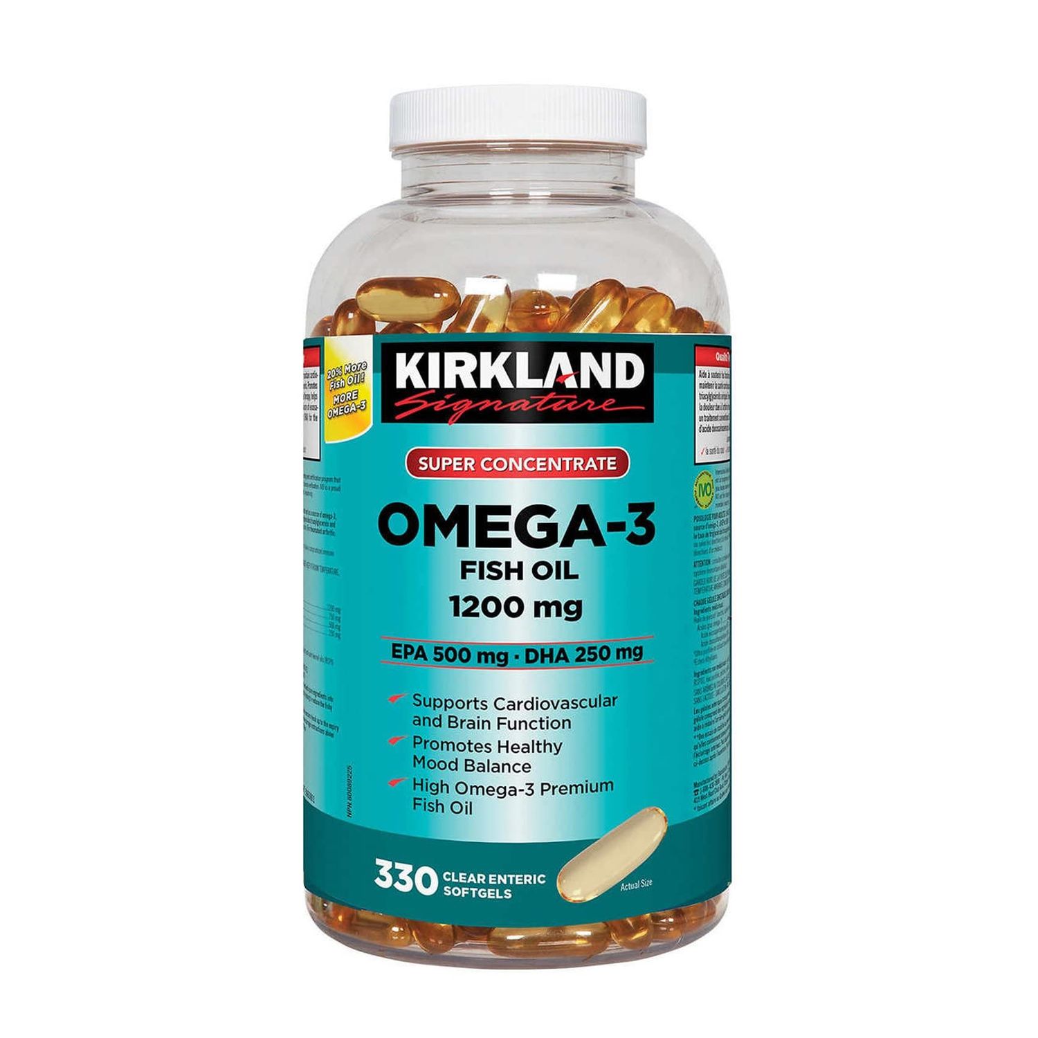Kirkland Omega-3 Fish Oil 1000mg 300 Softgels
