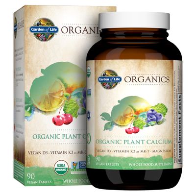 Garden of Life Organics Plant Calcium Supplement Made from Whole Foods with Magnesium, Vitamin D as D3, and Vitamin K as MK7, Gluten-Free - 30 Day Count