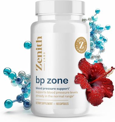 Zenith Labs BP Zone Natural Blood Pressure Supplement Advanced Formula Blood Pressure Capsules - Herbal Extract Pills to Help Lower BP Naturally - Circulatory, Cardiovascular Health Support