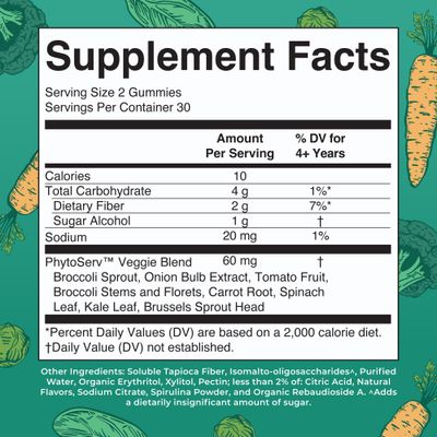 MaryRuth's Super Greens Gummies | with Naturally-Occurring Quercetin for Adults and Kids Ages 4+ | Sugar Free | 2g Fiber Per Serving | Vegan | No Gelatin | Pectin Based | 60 Count | 30 Servings