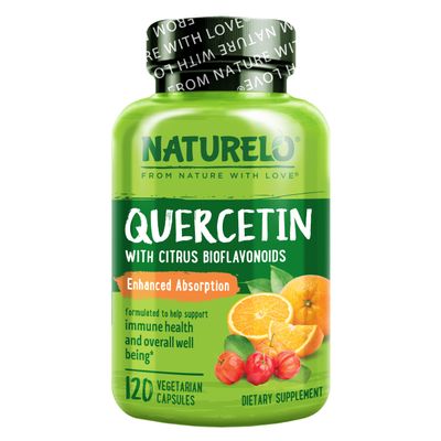 NATURELO Quercetin Citrus Bioflavonoid Supports Immune Health and Overall Well Being* 120 Quercetin 500mg Capsules