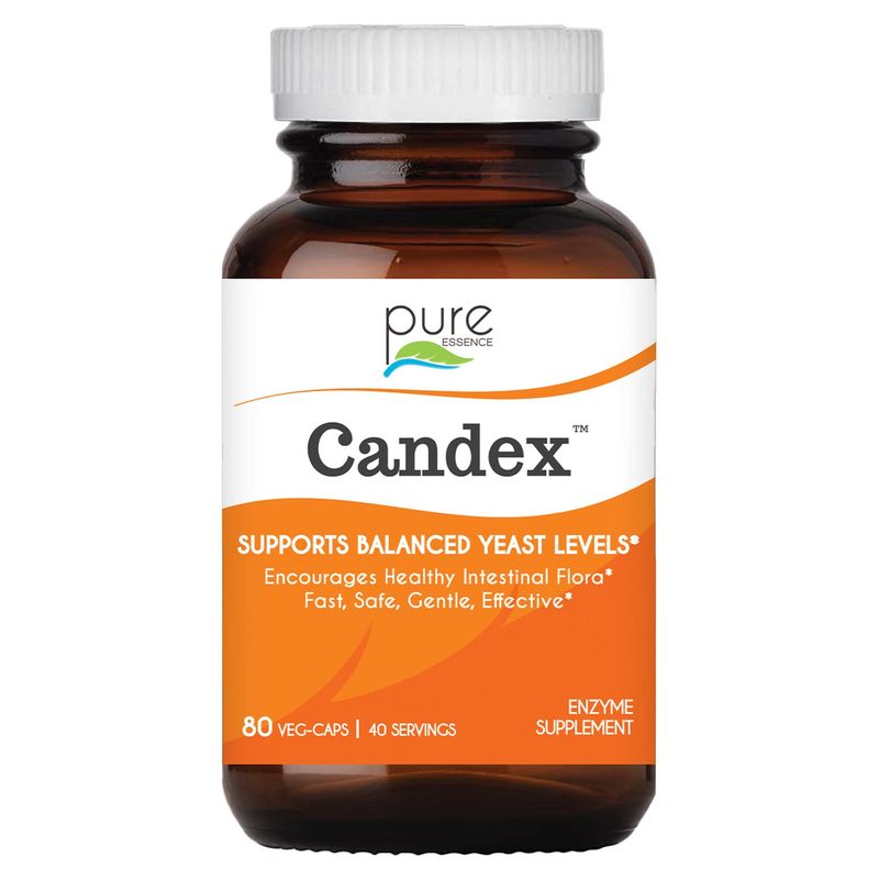 Pure Essence Candex Supplement - Yeast Overgrowth Supplement with Digestive Enzymes, Yeast Infection Probiotic Treatment for Men and Women - 80 Capsules