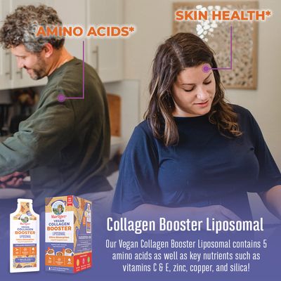 Collagen Booster Liposomal | Sugar Free | Liquid Collagen Booster with Vitamin C, Vitamin E, Zinc, Copper & Silica | Skin Care & Joint Support Supplement | Vegan | Non-GMO | Gluten Free | 14 Servings
