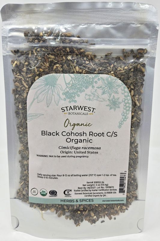 Black Cohosh Root Cut &amp; Sifted Organic - 4 Oz,(Starwest Botanicals)