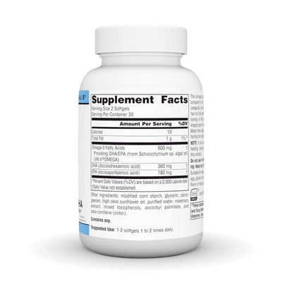 Source Naturals Vegan Omega-3s, Non-Fish EPA-DHA, for Heart and Brain Health Support* 300 mg - 60 Vegan Softfgels