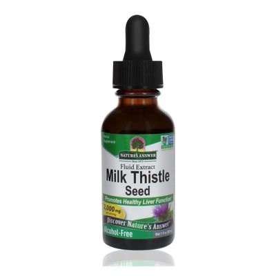 Nature&#39;s Answer Alcohol-Free Milk Thistle 1 Ounce Extract | Supports Hepatic System | Vegan | Non-GMO | Gluten Free | Kosher