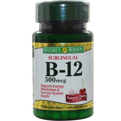 Nature&#39;s Bounty Vitamin B-12 500 mcg, 100 ea (Pack of 4)