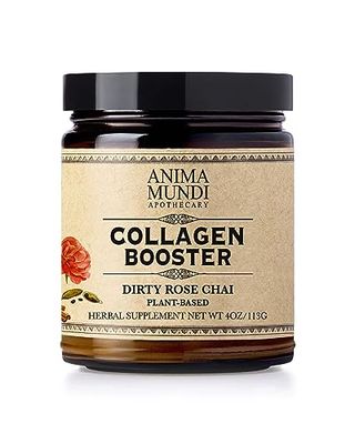Anima Mundi Vegan Collagen Booster Powder, Vanilla Rose Chai Spice - Beauty Supplement for Skin, Hair &amp; Nails - Collagen Support Powder for Youthful Looking and Glowing Skin - Easy Drink Mix-in (4oz)