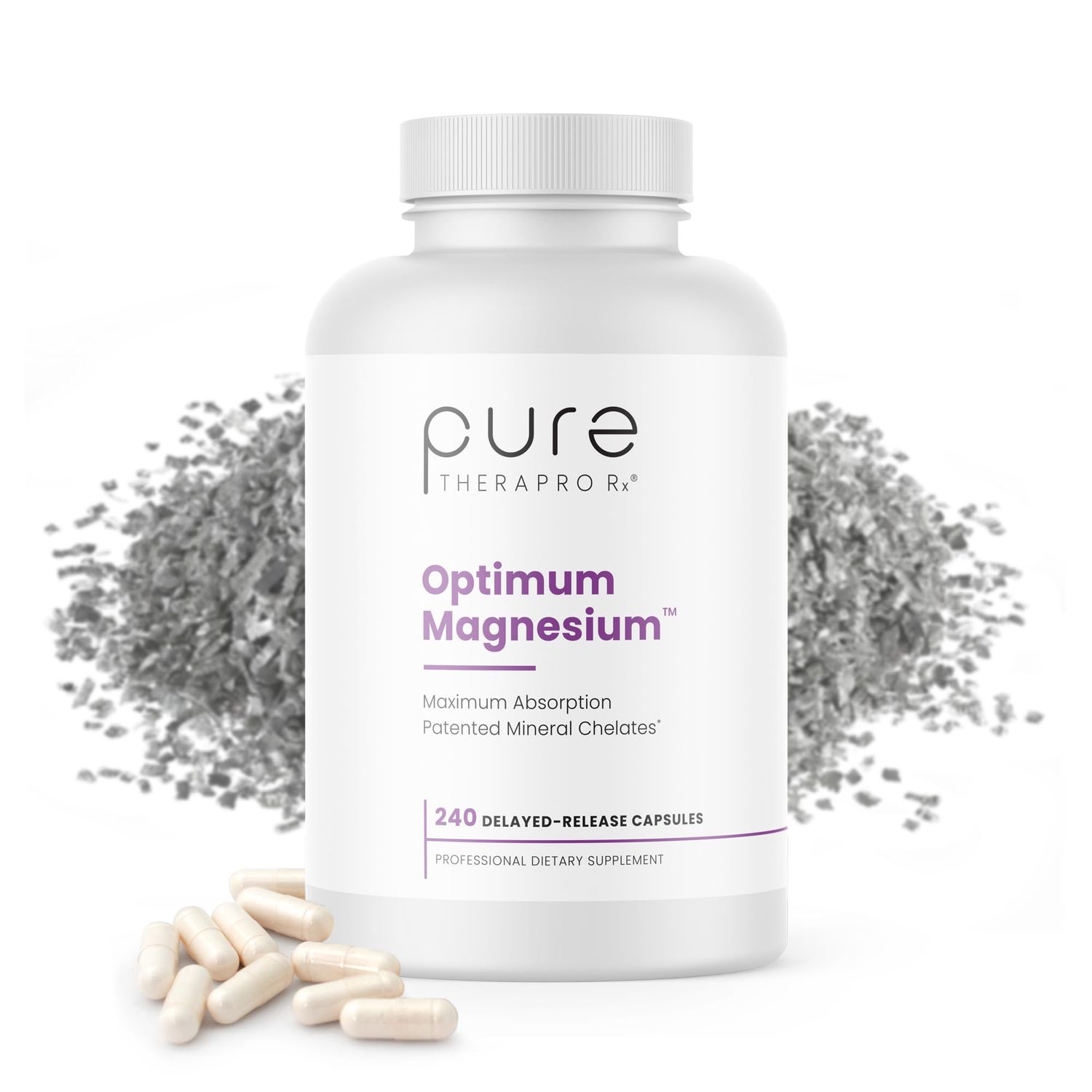 Pure TheraPro Rx Optimum Magnesium Lysinate Glycinate &amp; Di-Magnesium Malate Capsules, 4 Month Supply - Formulated With Chelated Magnesium for Maximum Absorption, Supports Bone Health &amp; Energy, Non-GMO