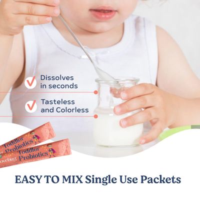 Lovebug Award Winning Probiotics | Constipation & Stomach Discomfort | Softer Bowel Movements | Easy-to-Take Powder | Ages 12 Months to 4 Years | 60 Packets