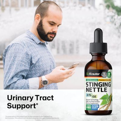 BIO KRAUTER Stinging Nettle Tincture - Nettle Root Extract Liquid - Urinary Health Support Supplement - Urtica Dioica Natural Extract - Vegan, Sugar & Alcohol Free Drops 2 Fl.Oz.