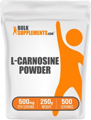 BulkSupplements.com L-Carnosine Powder - Carnosine Supplement, Carnosine 500mg - Amino Acid Supplement, Gluten Free, 500mg per Serving, 250g (8.8 oz) (Pack of 1)
