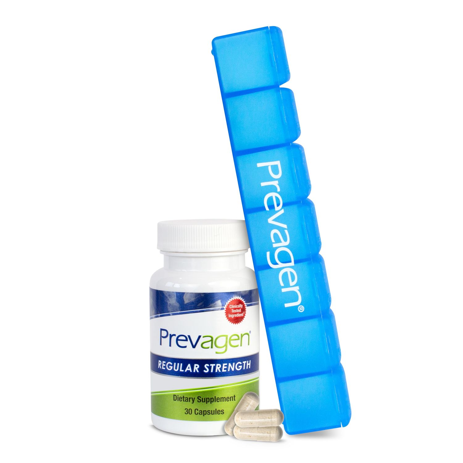Prevagen Regular Strength - 10mg, 30 Capsules with Apoaequorin &amp; Vitamin D and 7-Day Pill Minder