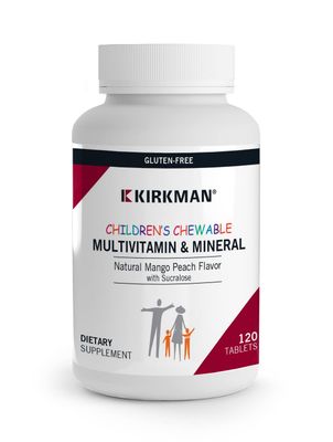 Kirkman - Children&#39;s Chewable Multivitamin &amp; Mineral Wafers - 120 Tablets - Potent Broad Spectrum Vitamin/Mineral Supplement - with Coenzyme Q-10 (CoQ10) - Natural Mango Peach Flavor