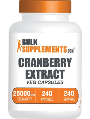 BulkSupplements.com Cranberry Extract Capsules - Cranberry Capsules, Cranberry Supplement, Cranberry Pills for Women - Vegan, 1 Capsule (25000mg Equivalent) per Serving, 240 Veg Capsules