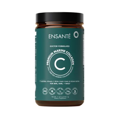 ENSANTE Marine Collagen Peptides Powder, Organic Ingredients, Collagen Vitamin C Biotin for Hair Skin Nail Joints, Collagen for Women, Halal Collagen for Men, Non-GMO No Sugar No Additives, 60 Scoops