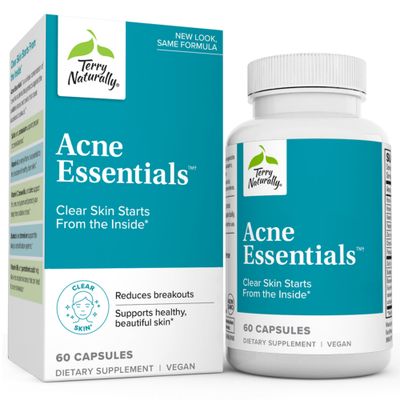 Terry Naturally Acne Essentials - 60 Capsules - Reduces Breakouts, Supports Healthy Skin - Vegan, Non-GMO, Gluten Free - 60 Servings