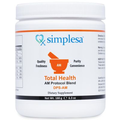 Simplesa Total Health AM Nutrition Powder Blend, Vitamin Blend, Dietary Supplement for Increased Energy, Supports Brain Health, 180g Powder Supplement