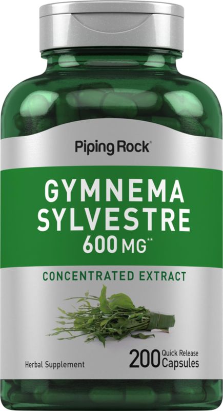 Piping Rock Gymnema Sylvestre Supplements 600 mg | 200 Capsules | Concentrated Herbal Extract | Non-GMO and Gluten Free