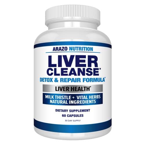Arazo Nutrition Liver Cleanse Detox &amp; Repair Formula - Milk Thistle Herbal Support Supplement: Silymarin, Beet, Artichoke, Dandelion, Chicory Root