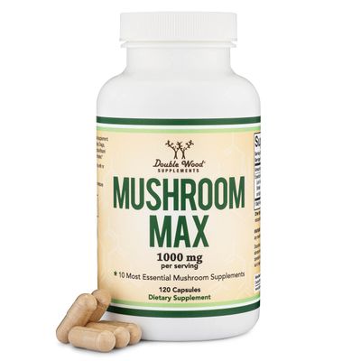Mushroom Blend Supplement - 1,000mg Top 10 USA Grown Mushrooms (Lion&#39;s Mane, Reishi, Cordyceps, and More)