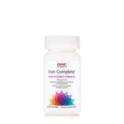 GNC Women&#39;s Iron Complete Multivitamin, 60 Caplets, Enhances Ability to Absorb Iron